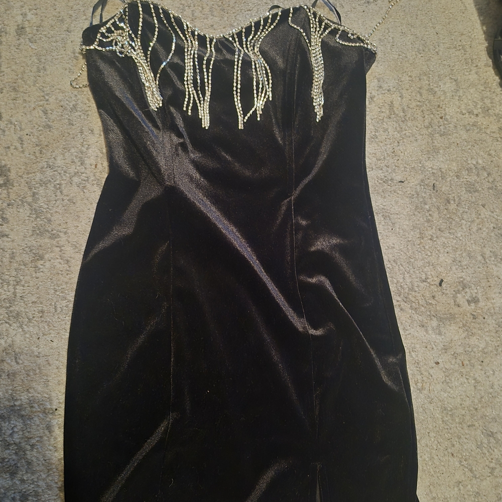Elegant Black Dress with Gold Accents